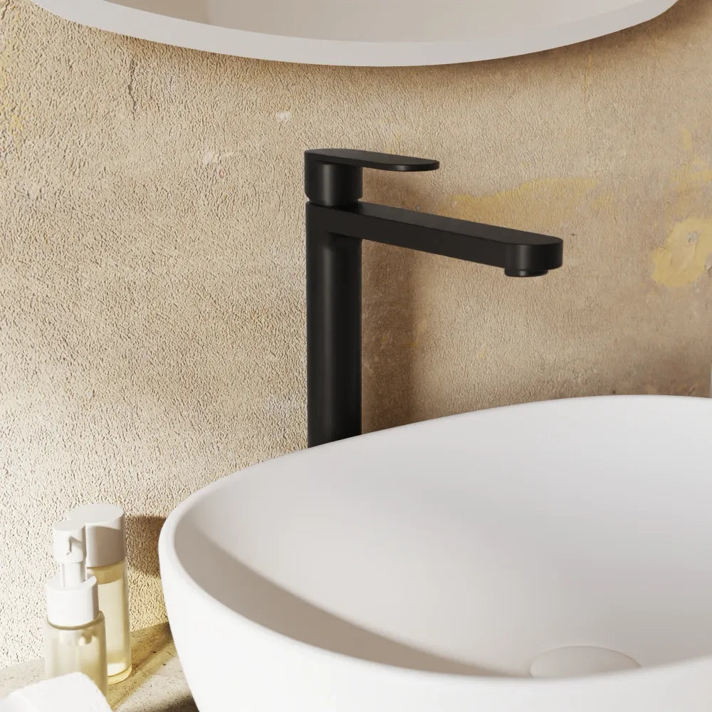 Set miscelatori lavabo alto bidet miscelatore doccia monocomando nero opaco | Margot