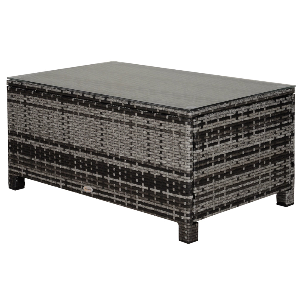 Tavolino da giardino ¨C zephmum ¨C Polyrattan grigio 85x50x39 cm