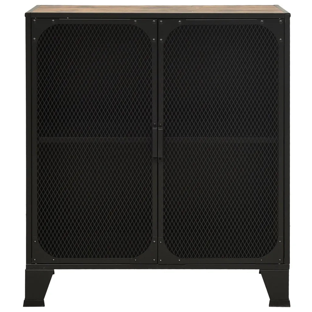 Armadietto Marrone Rustico 72x36x82 cm in Metallo e MDF 335907