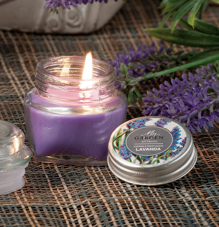 candela profumata con barattolo vetro fragranza assortita cod:ferx.93506