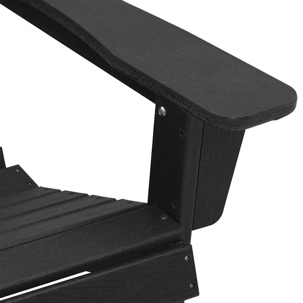 Sedia da Giardino | Sedia Adirondack Nero 82 x 74 x 92 cm HDPE