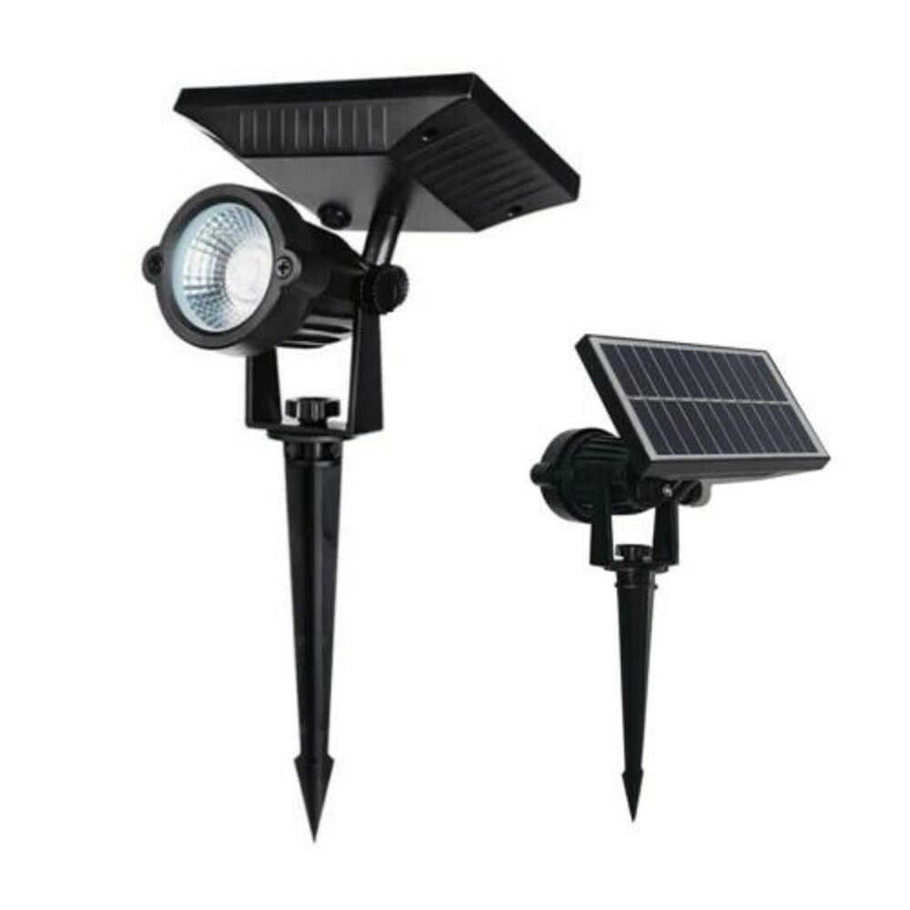 Trade Shop - Faro Faretto A Led Giardino Picchetto Con Pannello Solare 10w Crepuscolare -