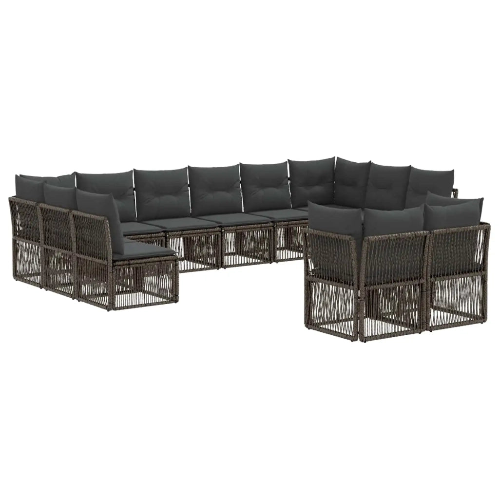 Set Divano da Giardino 12 pcs Grigio polyrattan 3434399
