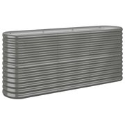 Fioriera rialzata per piante e fiori adatta per terrazze e giardini in acciaio verniciato a polvere 152 x 40 x 68 cm grigio 02_0039580