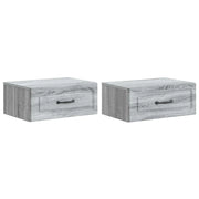 Mobiletto da notte a muro 2 pcs Grigio Sonoma 49 x 34,5 x 20 cm