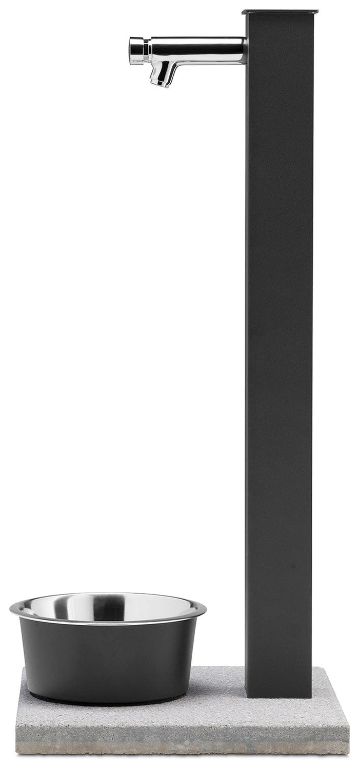 Fontana a Colonna Rubinetto Temporizzato con Base e Vaschetta Abbeveratoio Belfer 42/REX-P Antracite