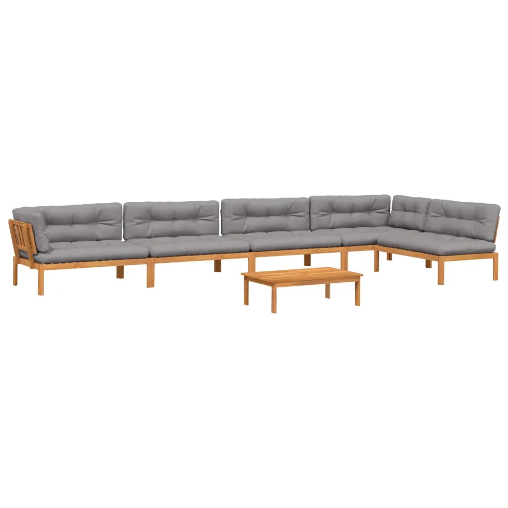 Set Divano Pallet da Giardino 6 pz con Cuscini Massello Acacia 3209518