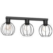 Plafoniera industriale 3 luci sfere nere Luminex Laps