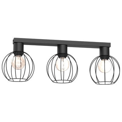 Plafoniera industriale 3 luci sfere nere Luminex Laps