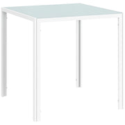 Tavolo da pranzo quadrato per 4 persone ¨C zephmum ¨C vetro temperato bianco 75x75x75 cm