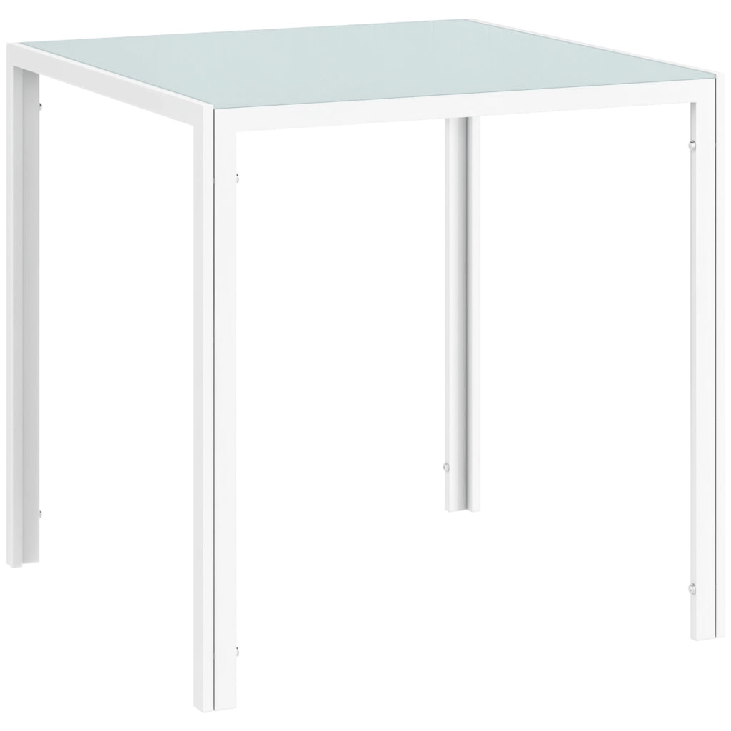 Tavolo da pranzo quadrato per 4 persone ¨C zephmum ¨C vetro temperato bianco 75x75x75 cm