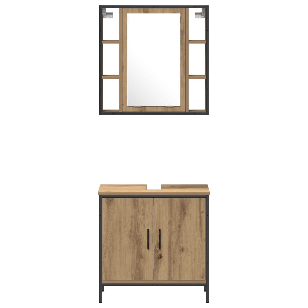 Armadio Bagno Quercia Artigianale 33x33x185.5 cm Legno Ingegnerizzato