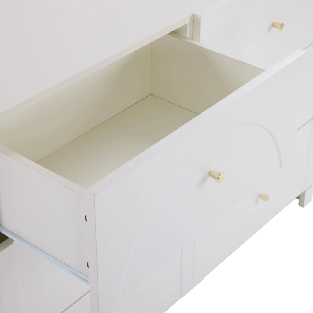 Cassettiera con 6 cassetti - per camera da letto e soggiorno - in truciolato - bianco