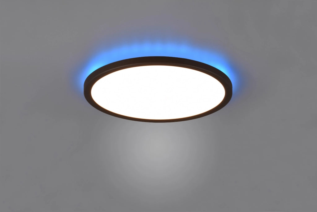 Plafoniera LED AUREO RL 29cm 18W RGB telecomando nera