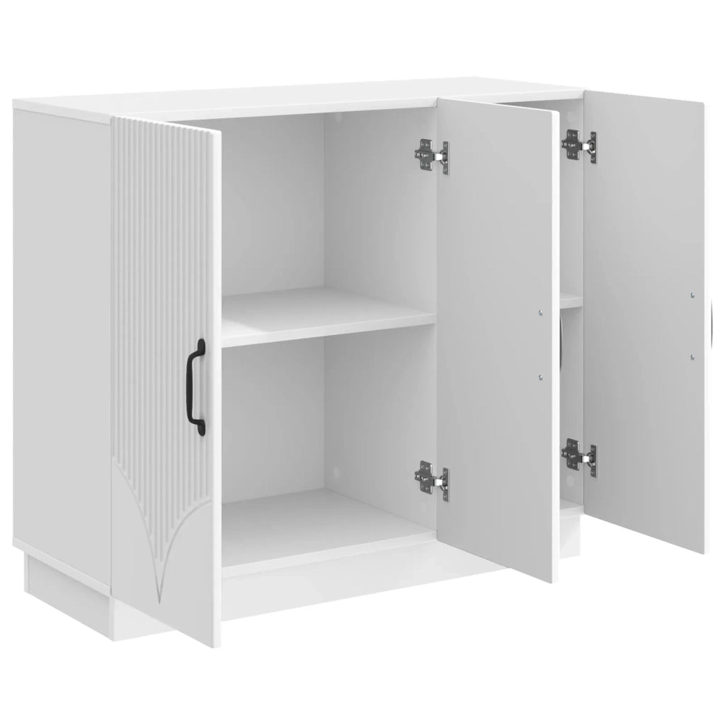 Credenza Bianco Lucido 89 x 34,5 x 77 cm Legno ingegnerizzato