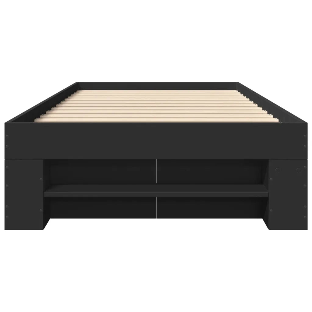 vidaXL Giroletto Nero 90x190 cm in Legno Multistrato