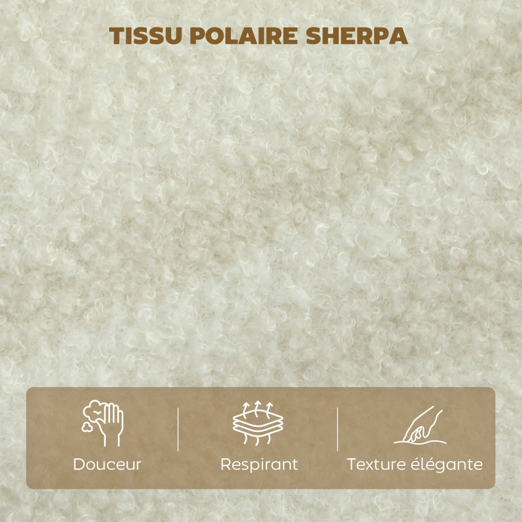 Divano 2 posti in tessuto con cuscini ¨C zephmum ¨C 137x69x82 cm crema