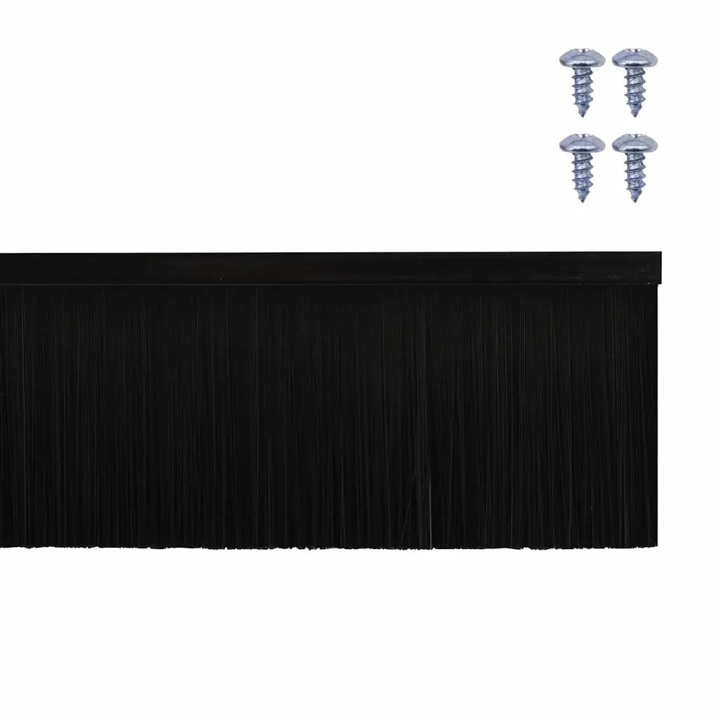 Spazzole per porte a vite 6 pcs Nero 100 cm Lega di alluminio