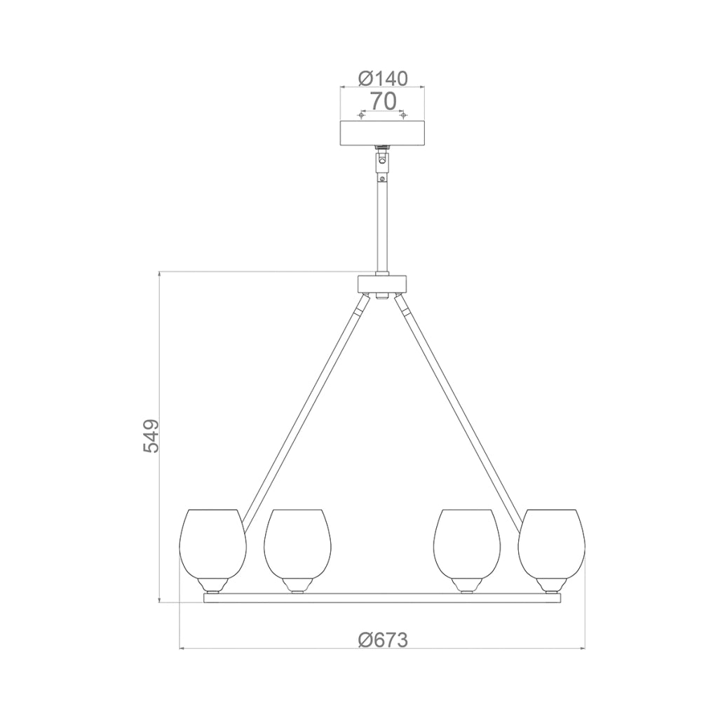 Lampadario Rubin Feiss vetro nichel lucido 6xG9 LED
