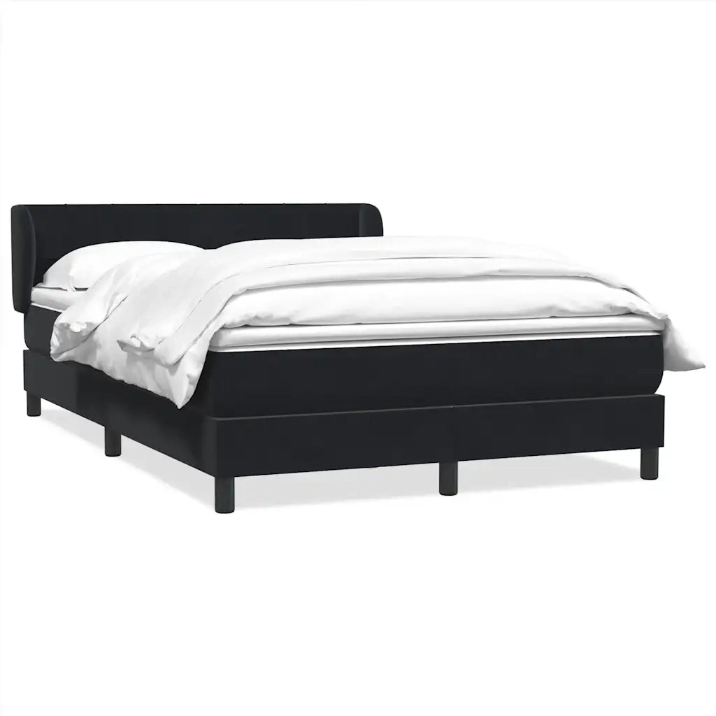 vidaXL Giroletto a Molle con Materasso Nero 160x210 cm in Velluto