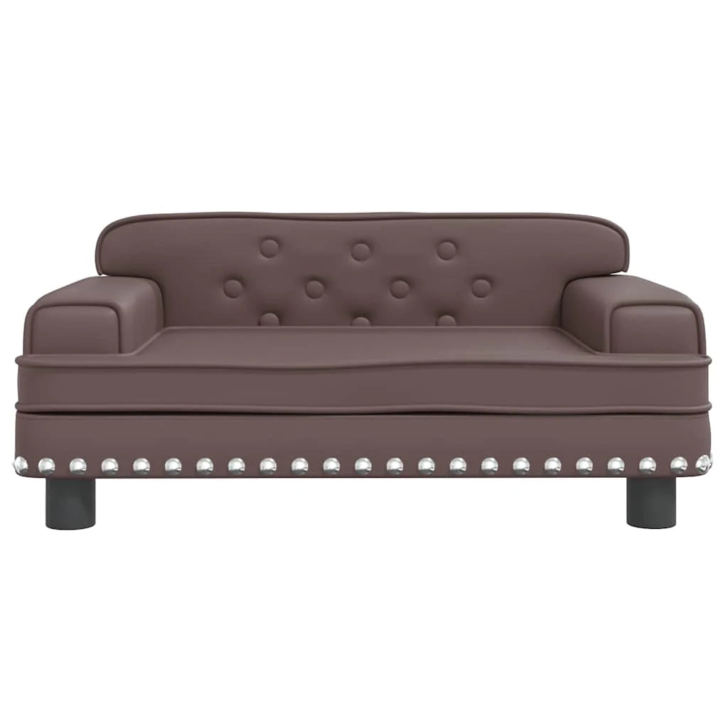 Divano letto per cani comodo 70 x 45 x 30 cm in similpelle marrone 02_0042826