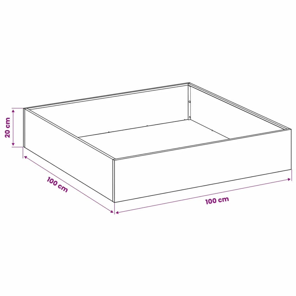 Vaso da giardino 2 pz Argento 100 x 100 x 20 cm Acciaio Inox 8005031