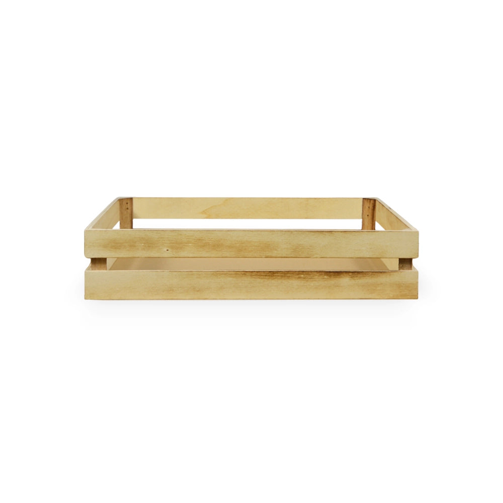 Cassette contenitori in Legno naturale fiammato da 5 Pezzi 28 X 18 X h 8 cm