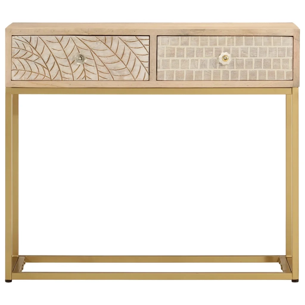 Tavolo Consolle 90x30x76 cm in Legno Massello di Mango e Ferrocod mxl 91643