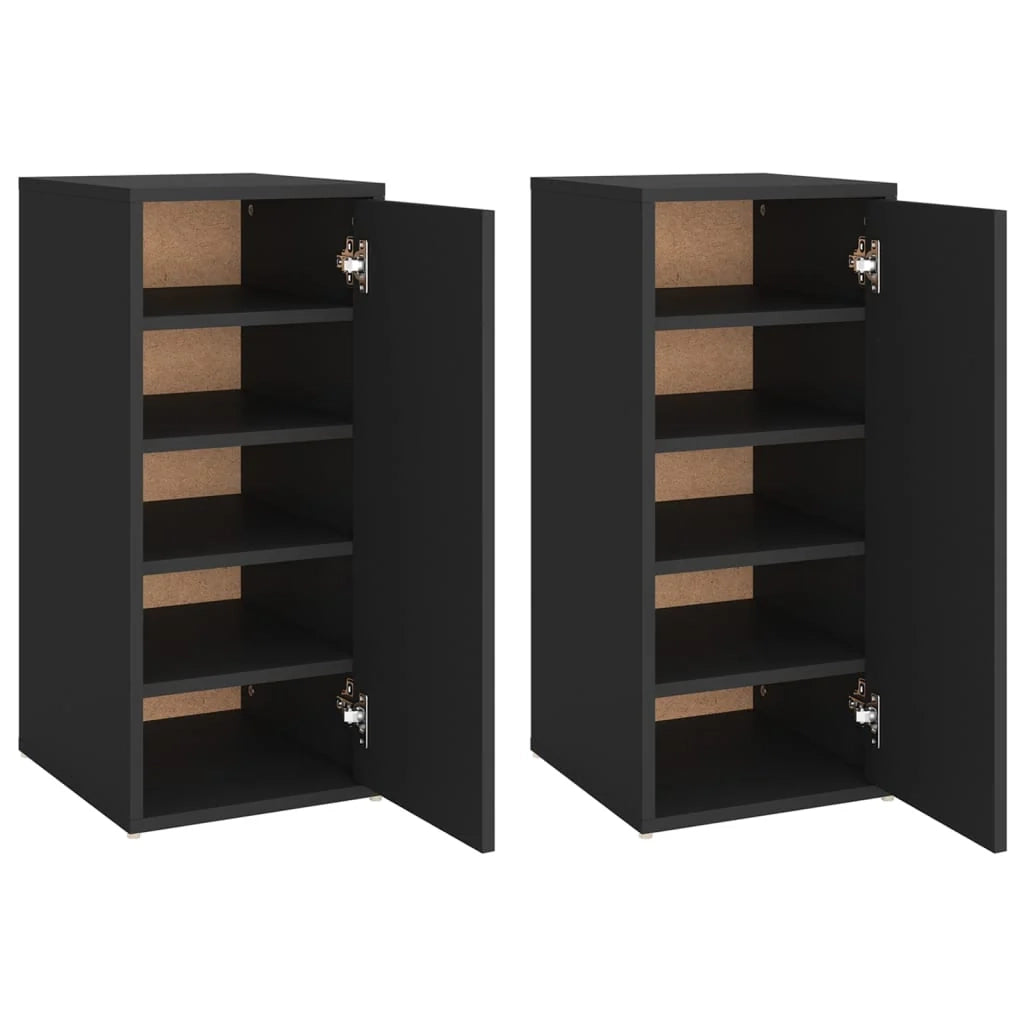 Scarpiere mobiletto portascarpe mobile per ingresso corridoio soggiorno set da 2 32 x 35 x 70 cm truciolato nero 02_0022135