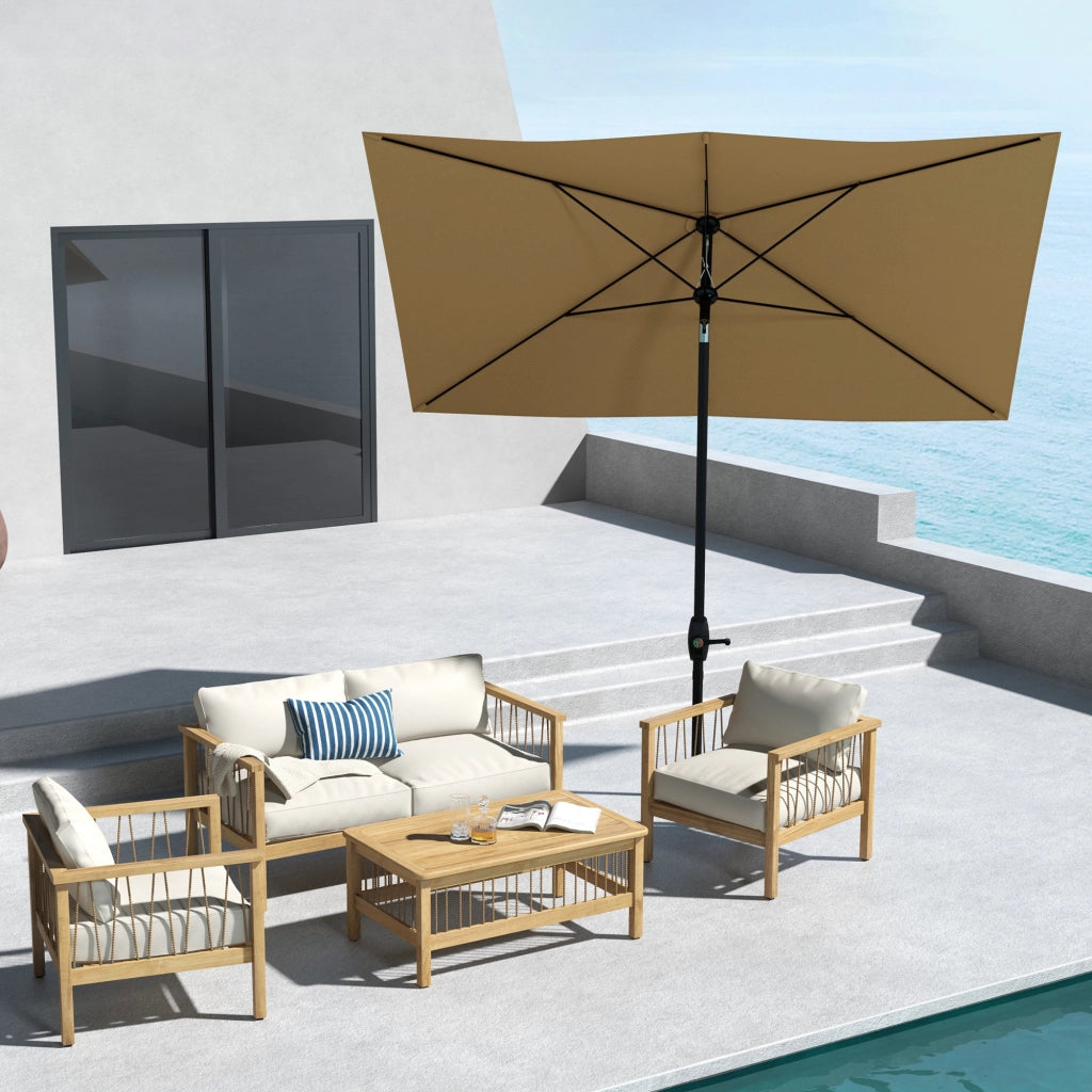 Parasole rettangolare inclinabile ¨C zephmum ¨C marrone 2x3 m