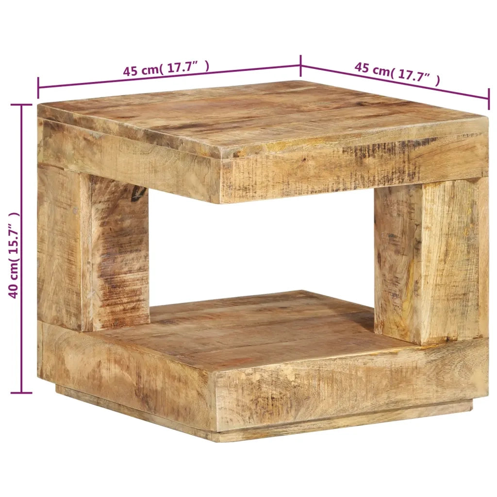 Tavolino da Salotto 45x45x40 cm in Legno Massello di Mango 338007