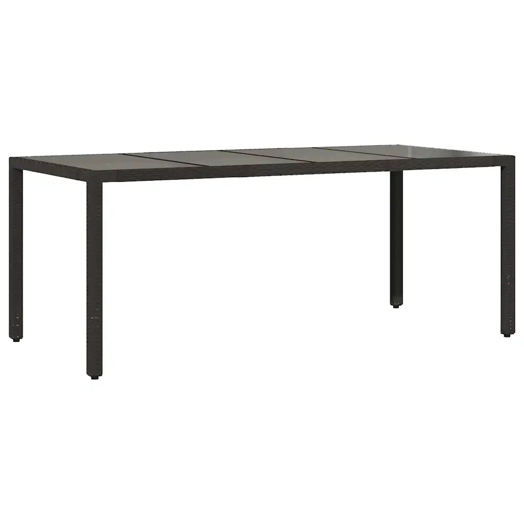 Set da BistrÃ² da Giardino 7 pz con Cuscini Nero in Polyrattan