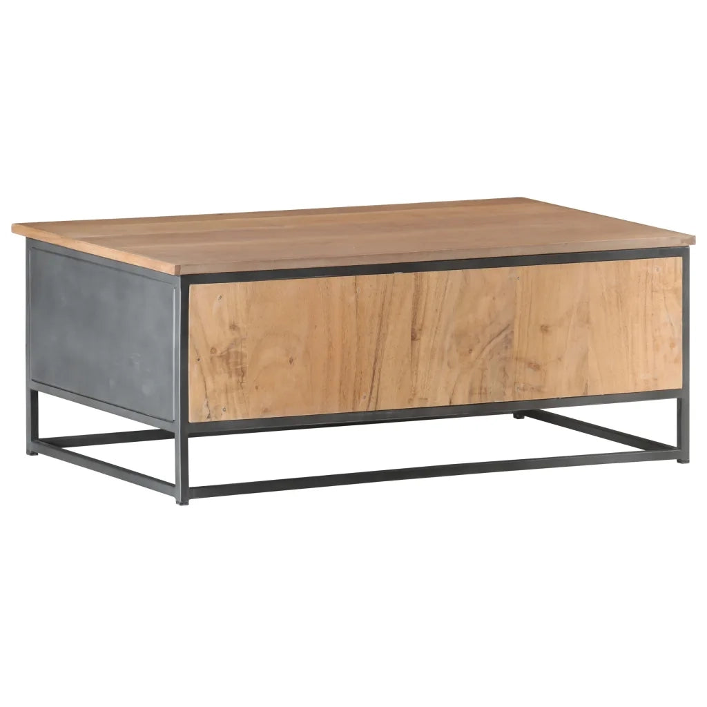 Tavolino da Salotto Grigio 90x50x35 cm in Massello di Acacia 323500
