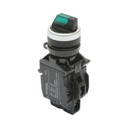 Selettore luminoso 24V AC/DC LED verde a 3 posizioni 2NO, 10A/600V AC, 1A/250V DC LA42 Breckner Germany