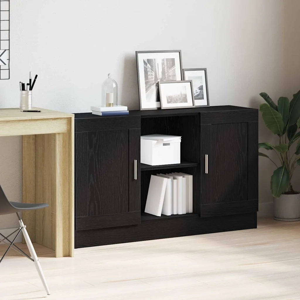 Credenza-Buffet-Armadio da cucina Rovere Nero 120 x 30,5 x 70 cm Legno multistrato 966053