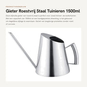 Giardiniere 1,5 Litri in Acciaio Inossidabile - Giardiniere per Interno/Esterno - Antiruggine - Sostenibile - Qualità Premium - 14,3 x 28 x 17,5 cm - Sistema di Irrigazione per Piante
