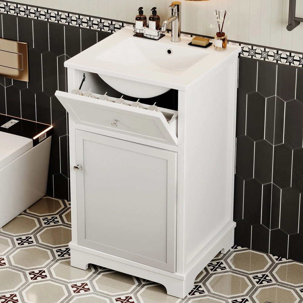 Mobile Sottolavabo con Lavabo Integrato ¨C Xylo ¨C Bianco, MDF, 51x46x87 cm