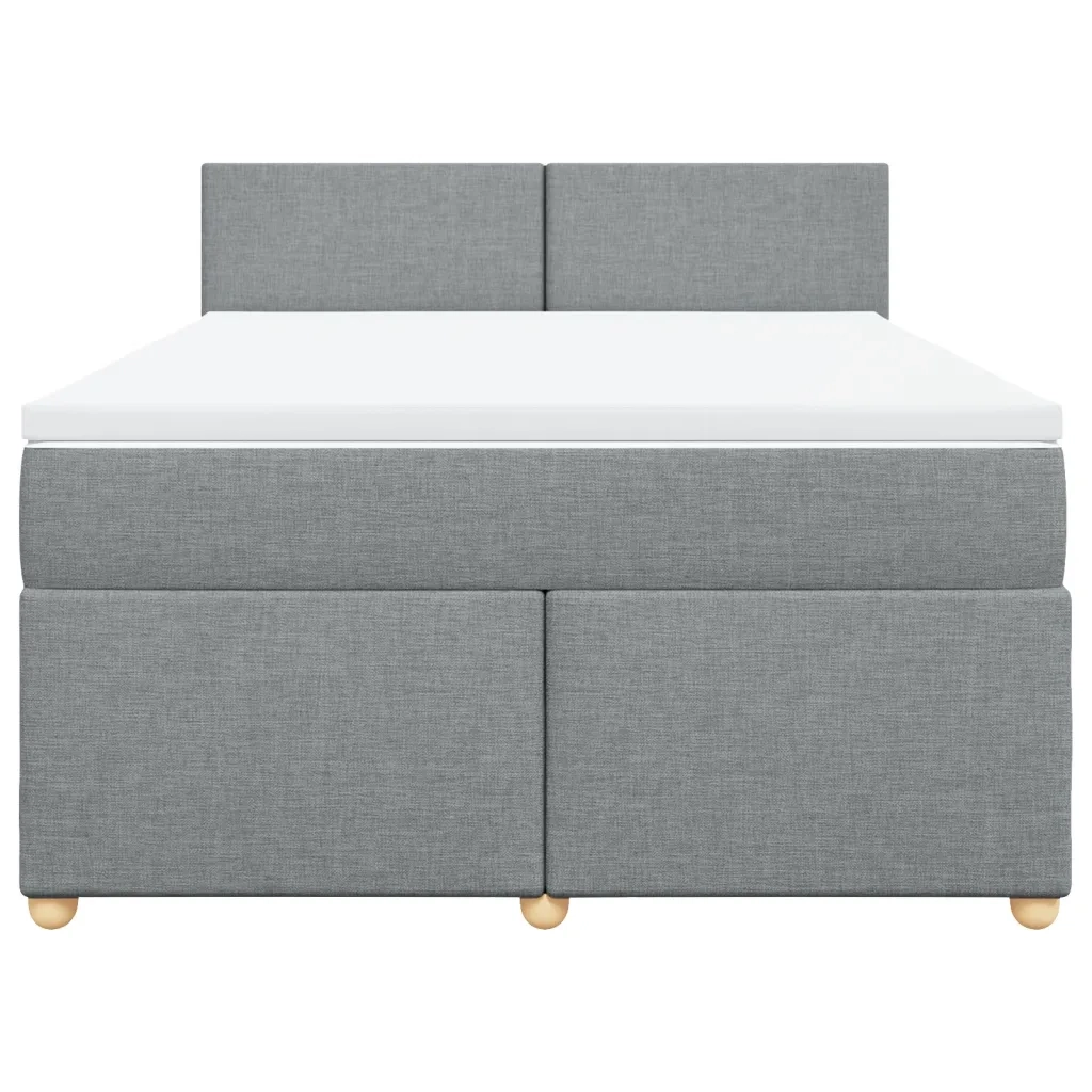 Giroletto a Molle con Materasso Grigio Chiaro 140x190cm Tessuto