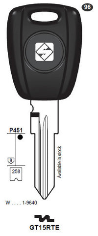 chiavi transp. vuota silca gt15rte gr.96 cod:ferx.93579