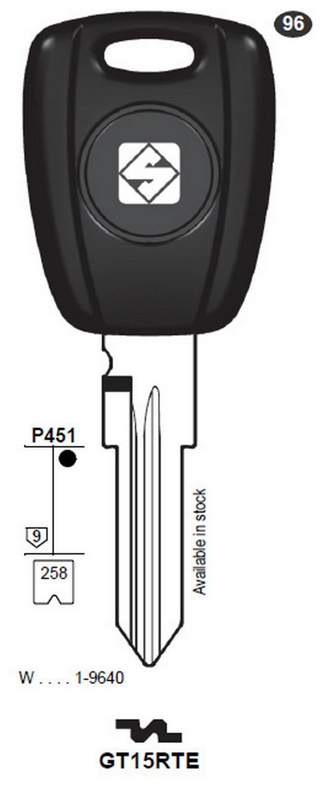 chiavi transp. vuota silca gt15rte gr.96 cod:ferx.93579
