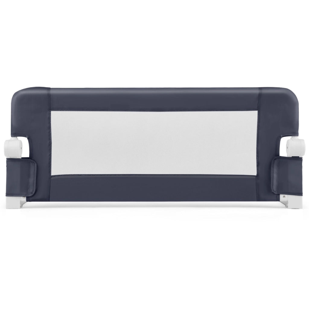 Sponda da letto pieghevole con copertura rimovibile e cinghia aggiuntiva a forma di Y-Barriera di sicurezza per bambini Grigio scuro