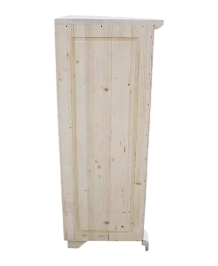 Mobile angolare vetrina 1 porta classico legno grezzo l.50 p.50 h.130 (724) - Mobili 2G