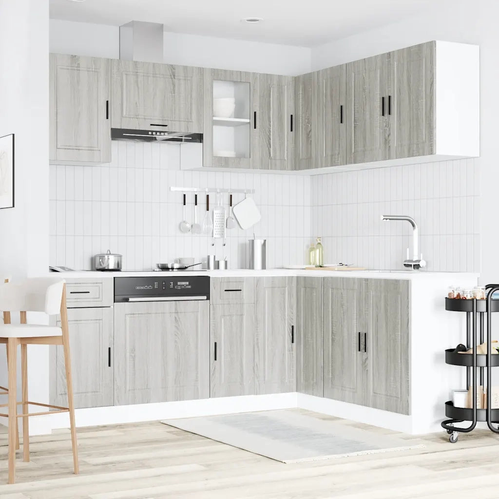 vidaXL Set Mobili da Cucina 11 pz Porto Grigio Sonoma in Truciolato