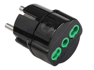 Adattatore Schuko 2 Poli + Terra 16A Nero 81091 Fanton 5 Pezzi