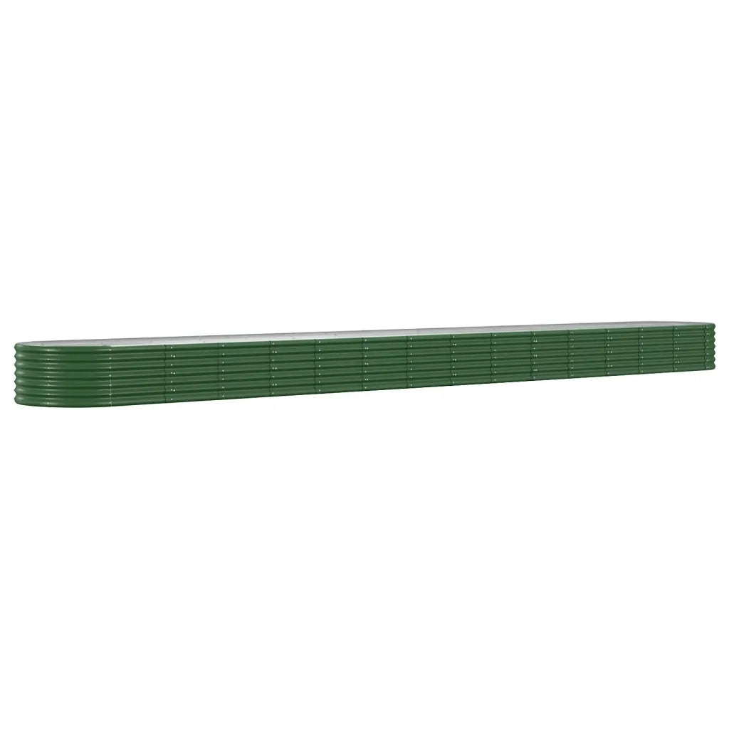 Fioriere | Cassetta per fiori | Letto Giardino Acciaio Zincato 620x80x36 cm Verde