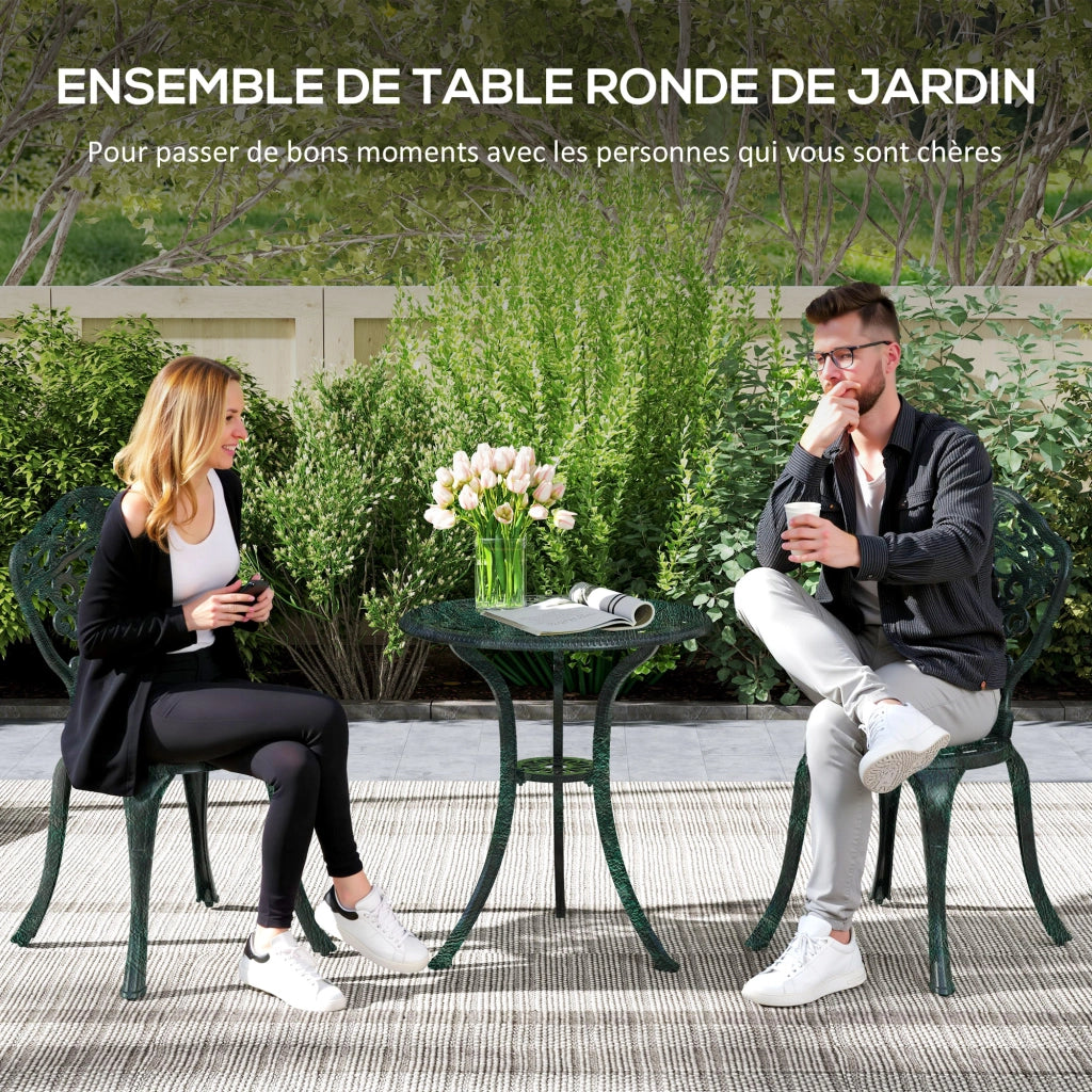 Set Bistrot Giardino 3 Pezzi ¨C Zephmum ¨C Aluminium Fer Forg¨¦ Grigio