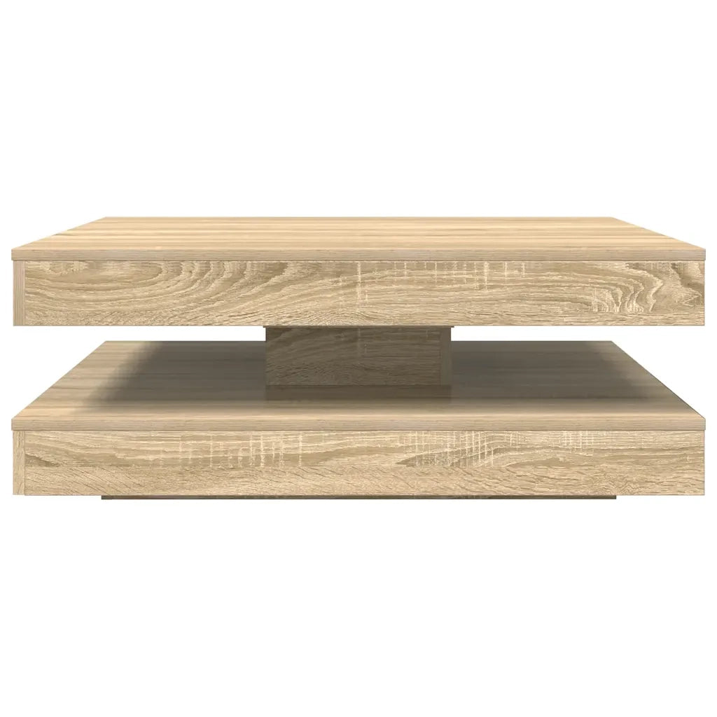 vidaXL Tavolino da Caffè Girevole a 360 Gradi Sonoma 90x90x34,5 cm