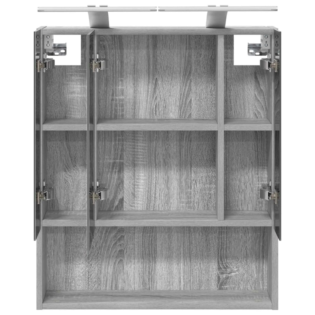 Mobiletto per specchio da bagno Grigio Sonoma 60 x 14.5 x 70 cm 889196