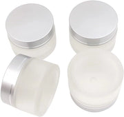 Set di crema per pelle idratante in tubi trasparenti con coperchio in argento, con 4 tubi da 50ml/50g