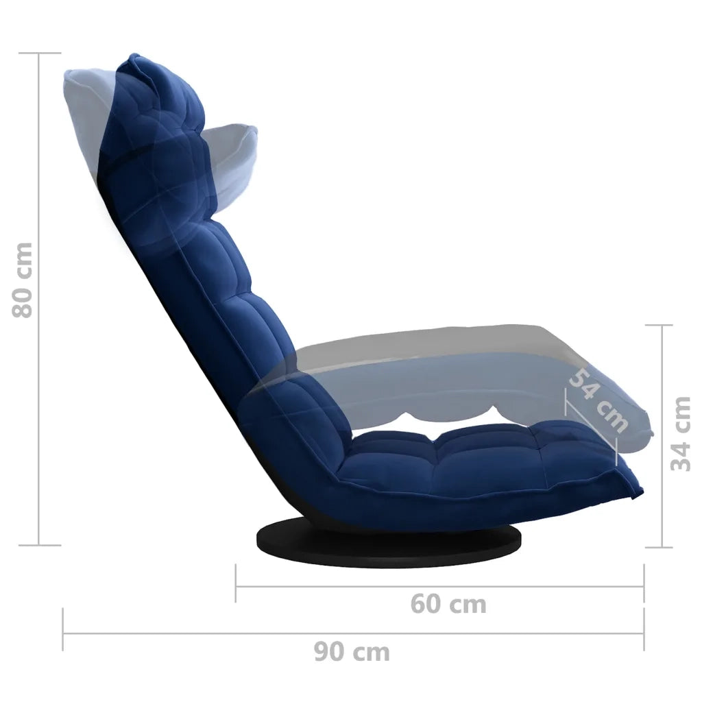 Sedia da Pavimento Girevole Blu in Velluto CFW8817733